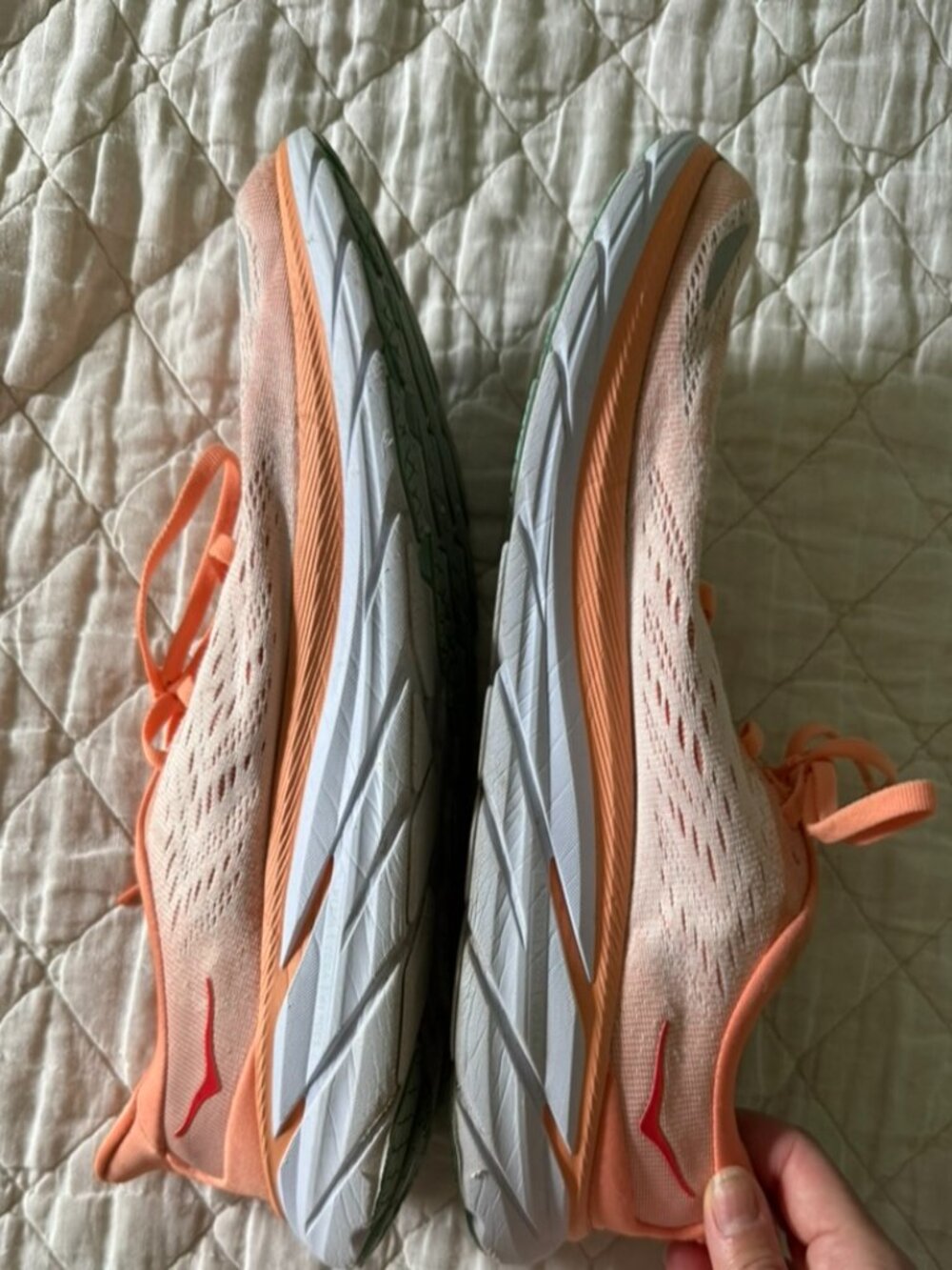 Hoka Clifton 8 Running Shoes, Cantaloupe/Silver Peony, Women's Size 8.5 - Picture 4 of 7